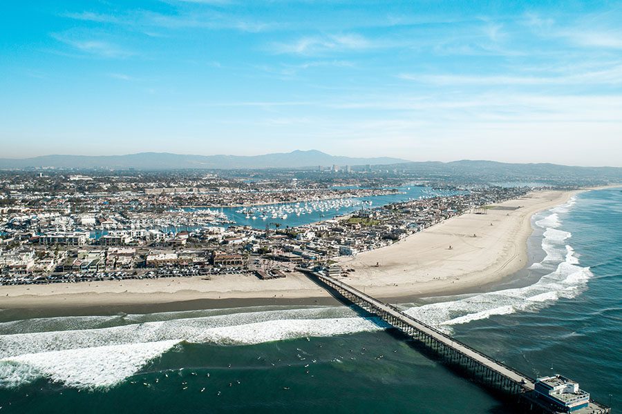 California - Aerial View of Newport Beach in California