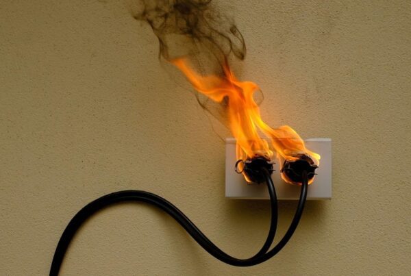 Electrical outlet fire
